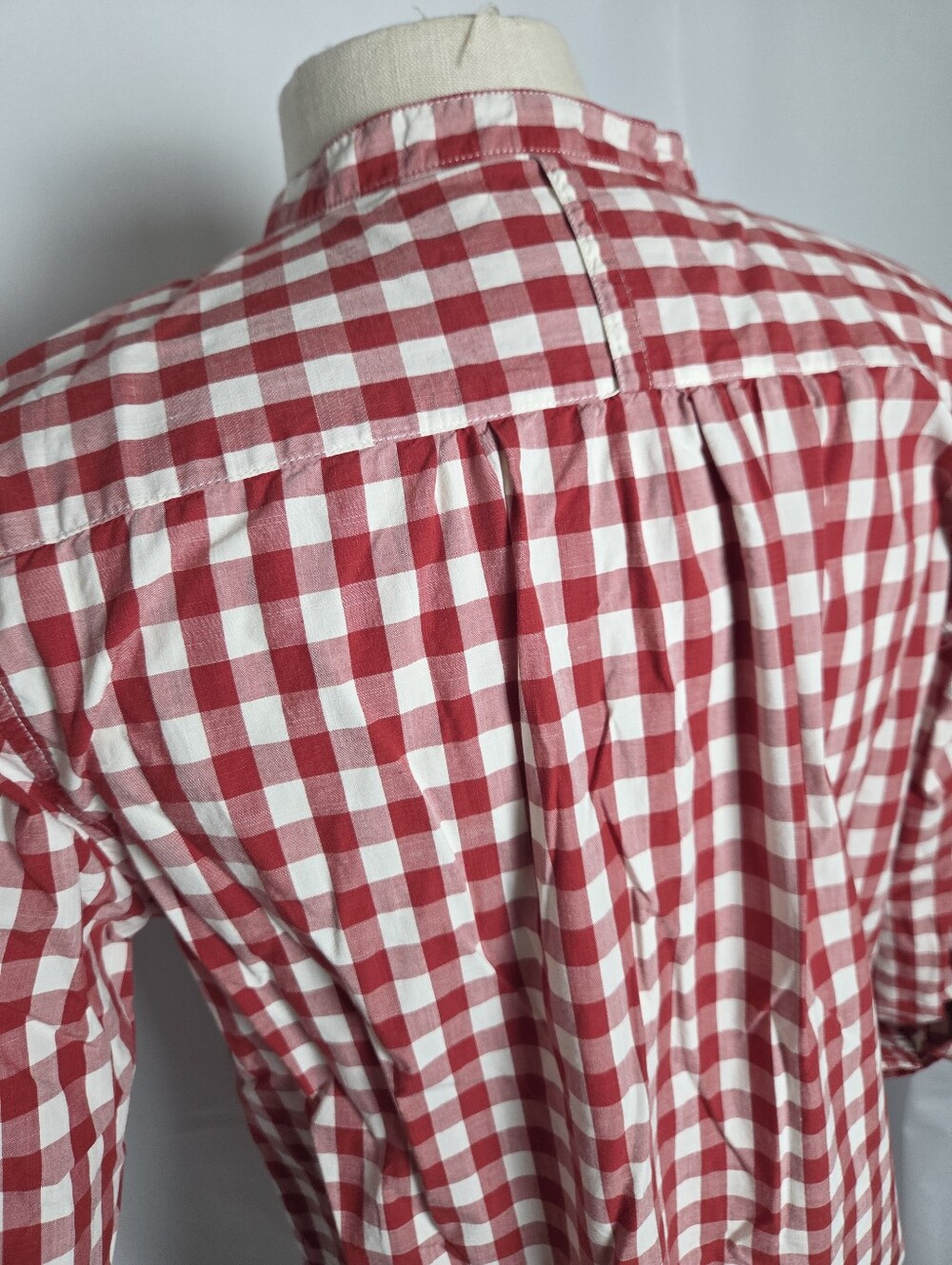 Red And White Gingham Cotton Tunic Shirt - Picture 6 of 15